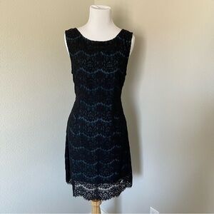 Turquoise/Black Black Swan Lace Dress